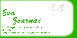 eva zsarnai business card